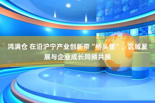 鸿满仓 在沿沪宁产业创新带“桥头堡”，区域发展与企业成长同频共振